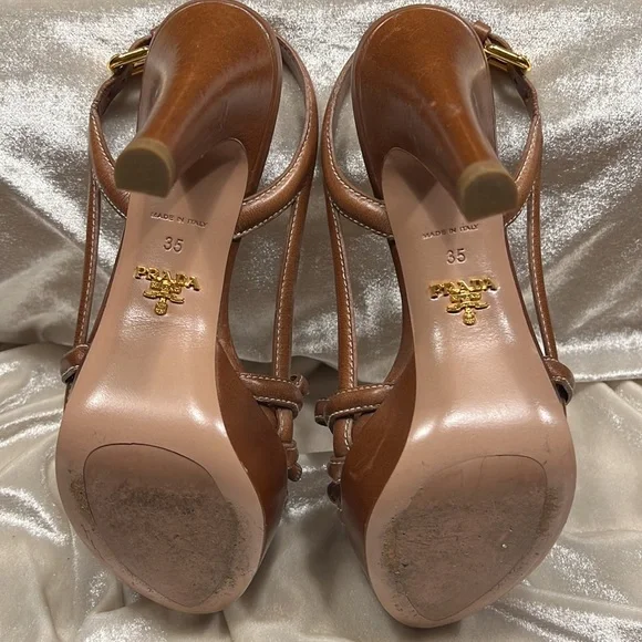 PRADA leather strap heels Heels